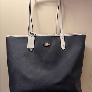 Coach Navy and Cream Tote Bag